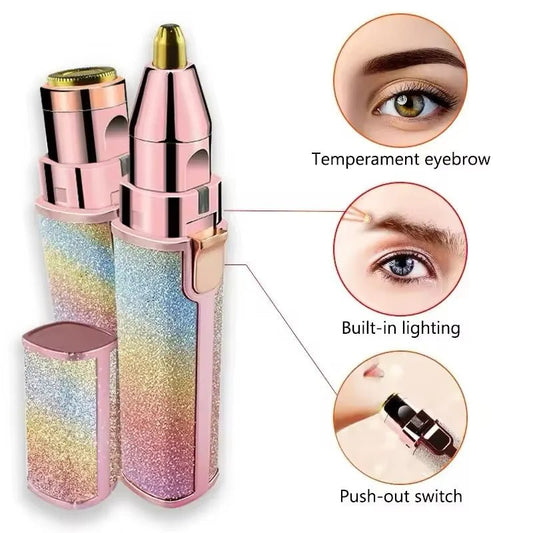 2‑in‑1 Electric Eyebrow Trimmer & Facial Hair Remover Rechargeable