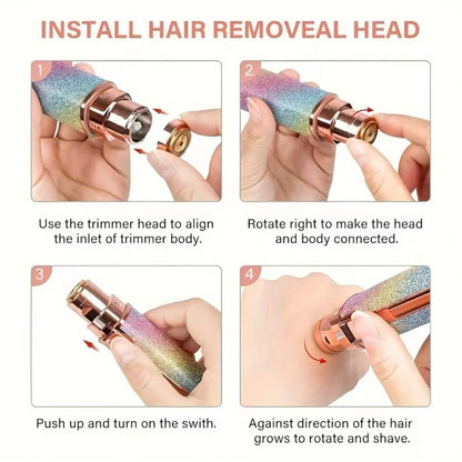 2‑in‑1 Electric Eyebrow Trimmer & Facial Hair Remover Rechargeable