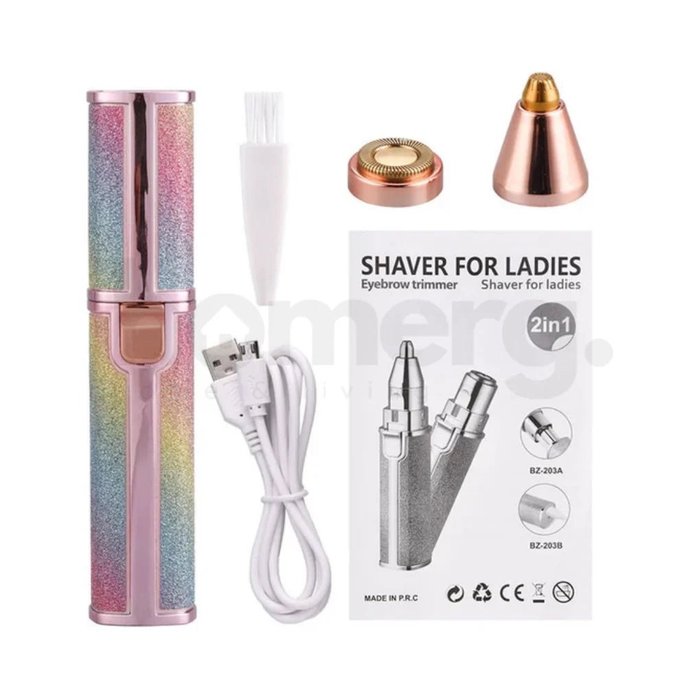 2‑in‑1 Electric Eyebrow Trimmer & Facial Hair Remover Rechargeable