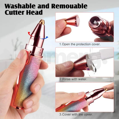 2‑in‑1 Electric Eyebrow Trimmer & Facial Hair Remover Rechargeable