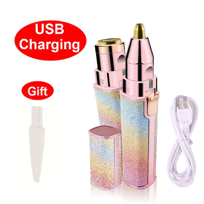 2‑in‑1 Electric Eyebrow Trimmer & Facial Hair Remover Rechargeable