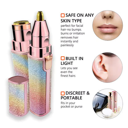 2‑in‑1 Electric Eyebrow Trimmer & Facial Hair Remover Rechargeable