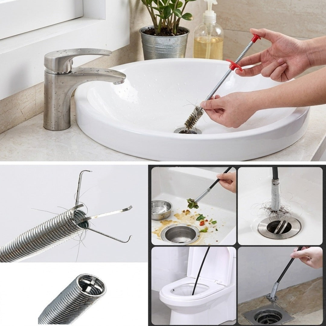 Stainless Steel Flexible Drain Cleaning Grabber Tool (3ft length)