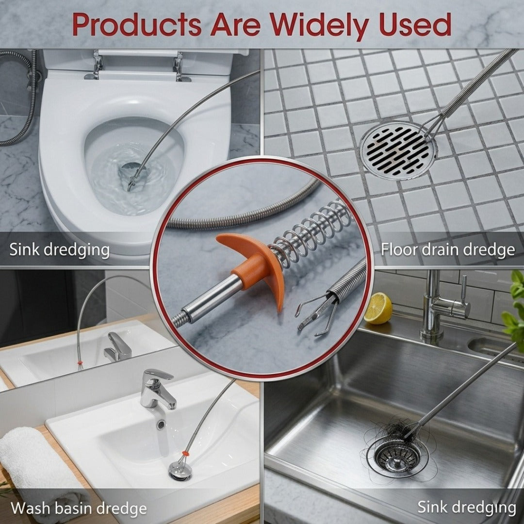 Stainless Steel Flexible Drain Cleaning Grabber Tool (3ft length)