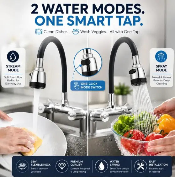 360° Bendable Silicone Faucet Nozzle 2026